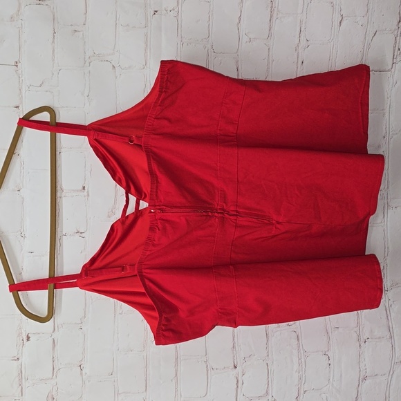 TORRID Tank Top Zipper Back Rayon Cotton Spandex Red Adjustable Straps Size 6 - Picture 6 of 15